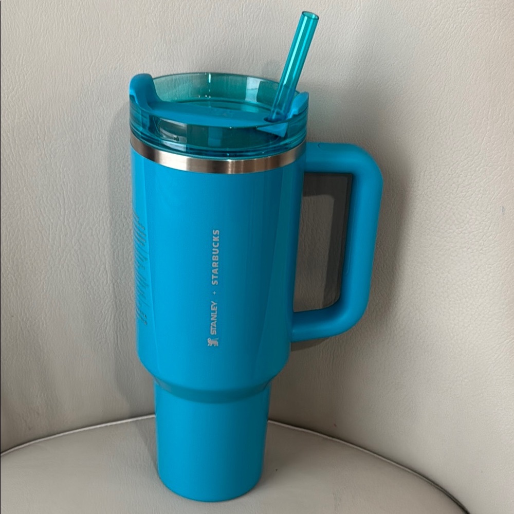 Stanley x Starbucks Turquoise Travel Mug with Handle and Straw NEW